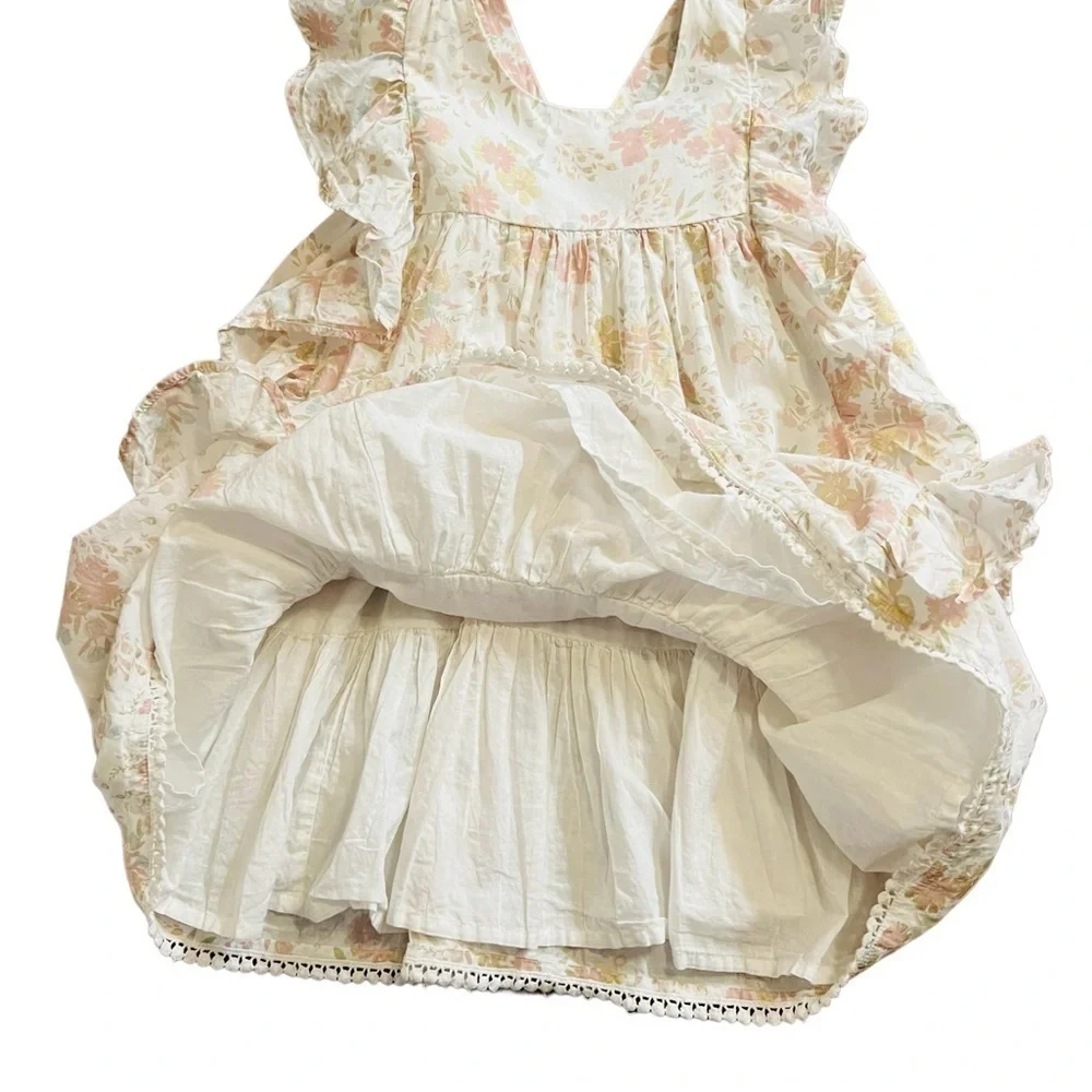 CUPCAKES AND CASHMERE GIRLS PRETTY FLORAL RUFFLE SUNDRESS SIZE 6